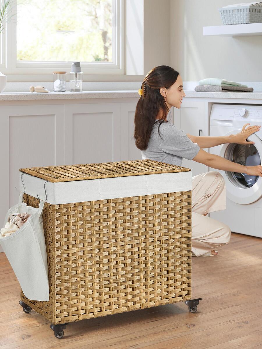 Rattan Plant Basket - Kosz na pranie z pokrywką, pojemność