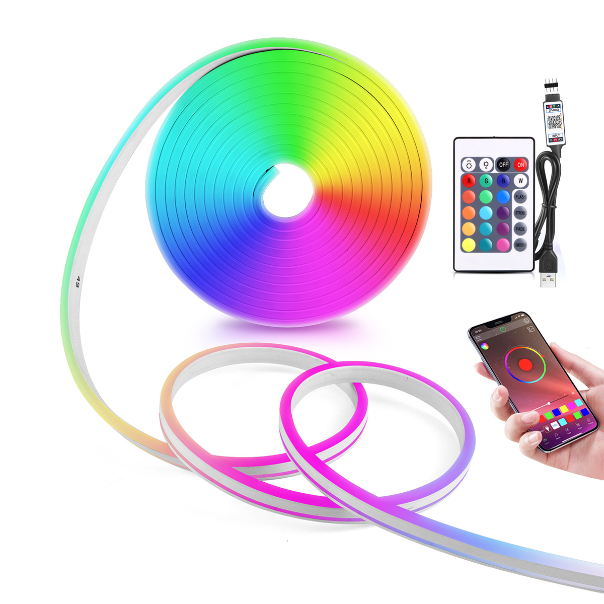 Home Decor Free App - Neonowa taśma LED 5V USB RGB,