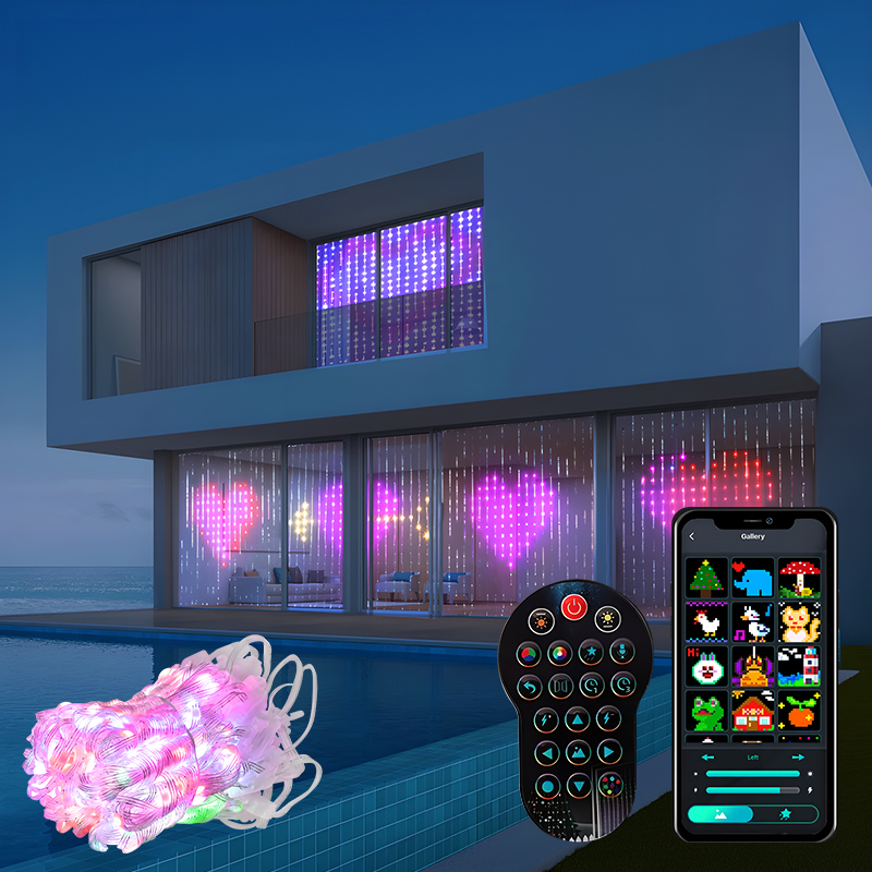 Home Decor Free App - 400 diod LED RGBIC inteligentna kurtyna